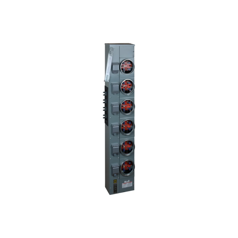 Módulo para 6 medidores, 125A Máx., 5 quijadas, 120/208 Vca   66,12 x 12,25 x 7,09
